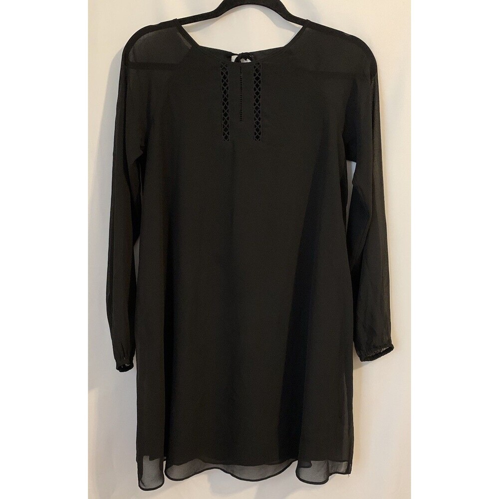 NWT BCBGeneration Size XXS Dress Black Chiffon Overlay Whimsigoth Dark Romantic